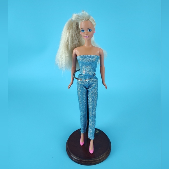Mattel Vintage 1990s Barbie Doll 12" Bleach Blonde Hair + 1 Pc Bodysuit Shoes VG - Picture 3 of 12
